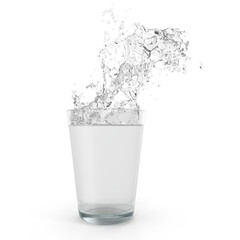 pouring water into glass transparent background