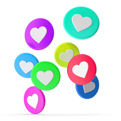 set of colorful heart shaped balloons