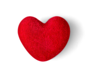 Red decorative heart on  white background