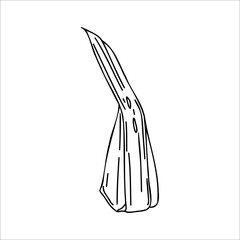 Thai dessert,mvector line art on white background.