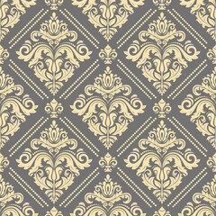 Orient vector classic gray and golden pattern. Seamless abstract background with vintage elements. Orient pattern. Ornament for wallpapers and packaging