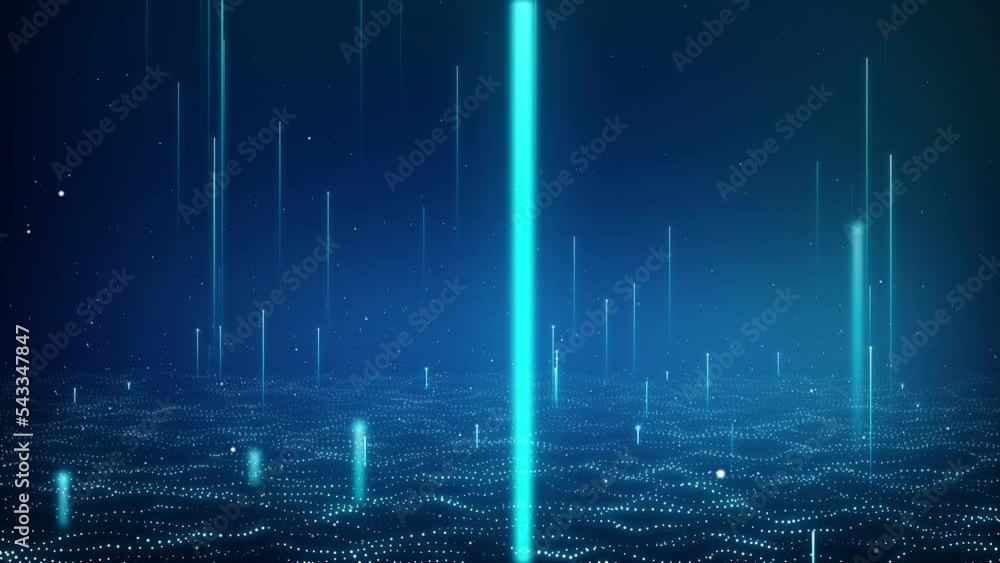 Poster background blue line waves with light showing through