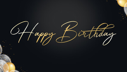 Happy Birthday banner, modern design with handwritten effect on background. Thank you Hand drawn lettering. Calligraphic Lettering, typography.