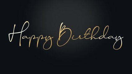 Happy Birthday banner, modern design with handwritten effect on background. Thank you Hand drawn lettering. Calligraphic Lettering, typography.