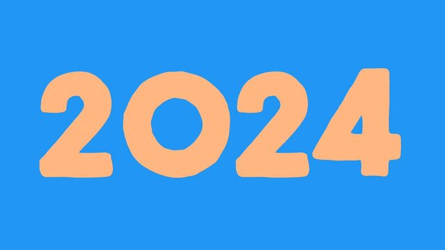 2023 to 2030. Happy New Year 2023 to 2030. Cartoon animation.