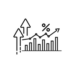 investment trending graph concept. trending investment icon. vector flat. design for investment symbol, web page, web banner.  