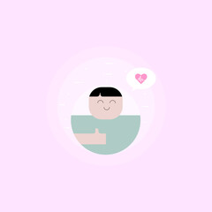 man good health practices icon. Good health check concept. Good health care. design for web page, web banner, print. vector flat.