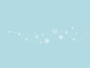 White snowflake move to wave on green background. vector flat. design for winter season and festival snow. web page, printing.