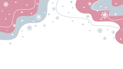 Abstract winter card with snow flakes on transparent background. Christmas background. PNG frame with winter motifs.