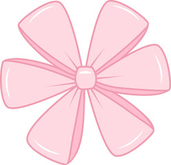 Pink Bow Ribbon flat design