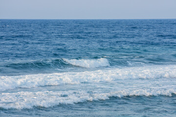 Naklejka na ściany i meble many waves at the beach on the sea in egypt