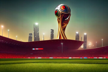 illustration of the soccer world cup, qatar 2022 - obrazy, fototapety, plakaty