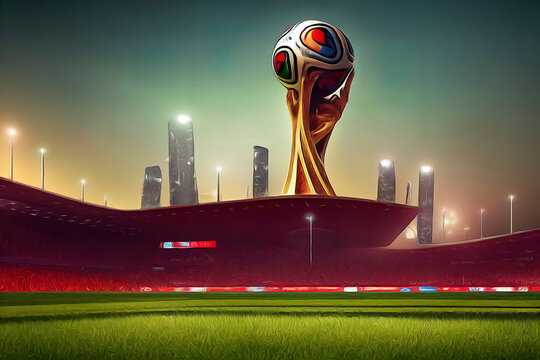illustration of the soccer world cup, qatar 2022