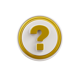 Question mark icon isolated 3d render cutout