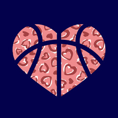 Heart Leopard Basketball Illustration - Vector
