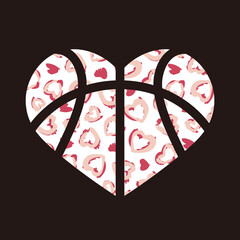 Heart Leopard Basketball Illustration - Vector
