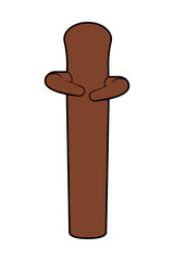 Training dummy with stump pictogram vector illustration.