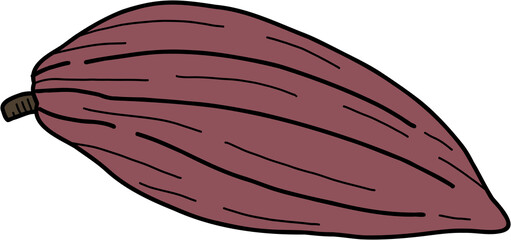 cacao fruit doodle freehand drawing.