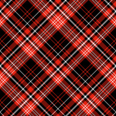 Seamless pattern in simple red, black and white colors for plaid, fabric, textile, clothes, tablecloth and other things. Vector image. 2