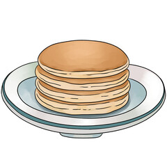 Homemade pancakes hand drawn illustration