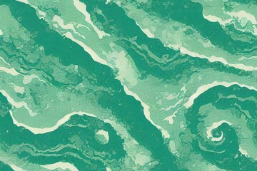 Fototapeta na wymiar Aegean teal mottled swirl linen nautical texture background. Summer coastal living style home decor. Worn turquoise blue water effect dyed textile seamless pattern.