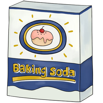 Baking soda box hand drawn illustration