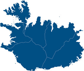 Iceland political map divide by state