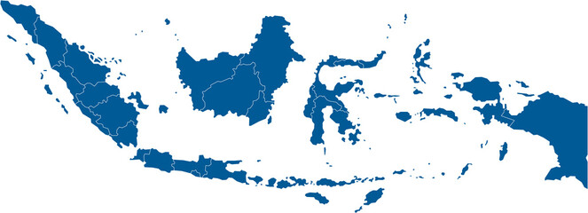 Indonesia political map divide by state