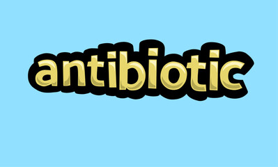 antibiotic writing vector design on a blue background