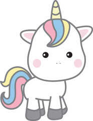 unicorn hand drawn doodle . illustration of Doodle cute for design elements.