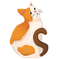 Calico cat hand drawn illustration