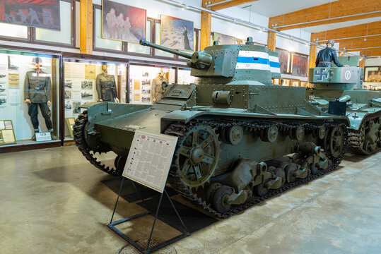 PAROLA, FINLAND - JUNE 10, 2017: Vickers Mk E (Vickers Amstrong 6 tons tank) in exposition on the Armored Vehicle Museum
