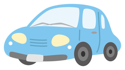 かわいい青い車のイラスト