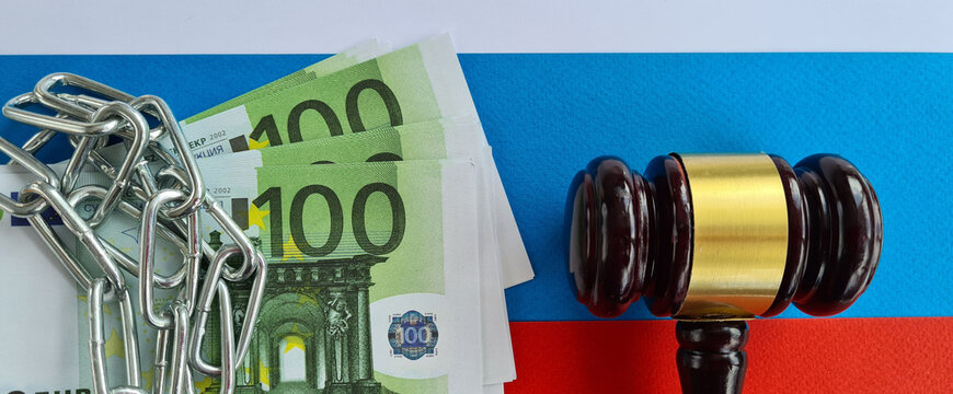 European Union Sanctions Against Russia Euro Ban. Economic Default