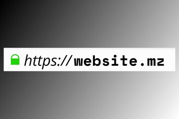 mz Endung: Website-URL mit der Endung von Mozambique in der Adresszeile eines Browsers - obrazy, fototapety, plakaty