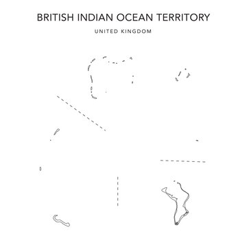 Administrative Map of the British Indian Ocean Territory as of 2022 - United Kingdom - Vector Map