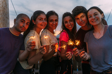 Group of rock climbers