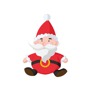Santa Claus on white background. Vector illustration for Christmas card. Santa vector isolated on white background.