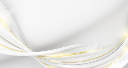 White background with golden curve