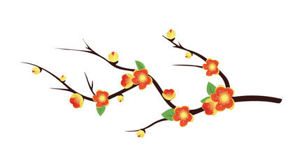 Vietnamese Tet holiday with yellow flower