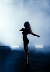Fototapeta na wymiar Contemporary ballet silhouette dancer