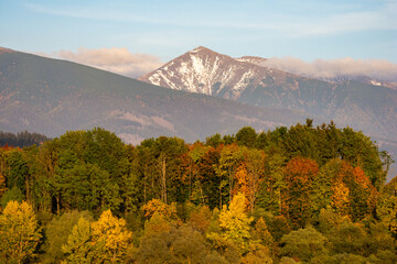 autumn landscape with mountains, West Tatras, Liptov, Slovakia