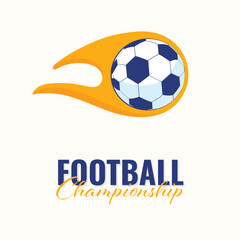 Football Championship Concept With Firing Soccer Ball Vector On White Background.