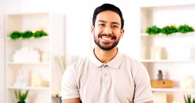 Physiotherapy, office portrait and physiotherapist, man or career expert happy in workspace before physical therapy. Masseuse, chiropractor or massage therapist ready for medical healthcare support