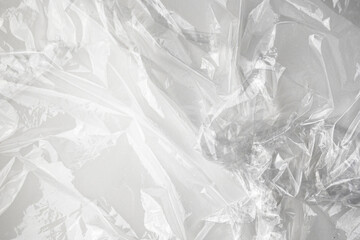 transparent cellophane bag close-up background texture of plastic