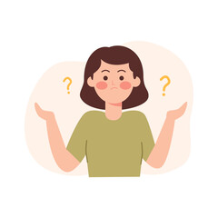 Confused woman thinking about something