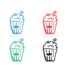 Popcorn icon, Popcorn, bucket, box icon, Snack, bucket, cinema icon, Popcorn fast food vector icons in multiple colors
