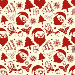 Christmas winter seamless pattern. Surface design for textile, fabric, wallpaper, wrapping, giftwrap, paper, scrapbook and packaging.