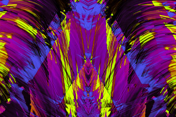 Abstract purple pink orange psychedelic wavy background interlaced digital Distorted Motion glitch effect. Futuristic striped cyberpunk design Retro webpunk, rave 90s aesthetic, 70s groovy techno neon