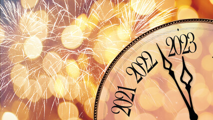 clock face on a Christmas background. concept of the new year.